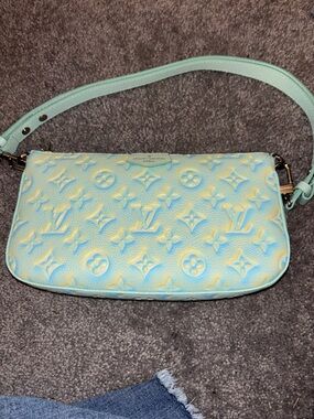 Louis Vuitton Mint and Pastel Yellow Monogram Mini Pochette